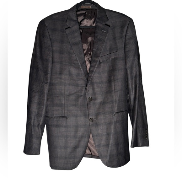 Peter Millar Brown Plaid Sport coat Blazer Mens size 42 L Tall